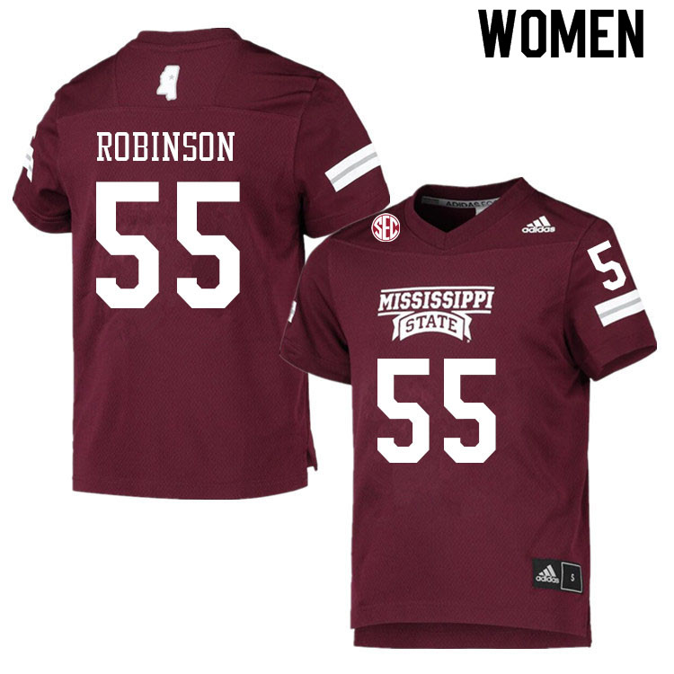 Women #55 Michael Robinson Mississippi State Bulldogs College Football Jerseys Sale-Maroon